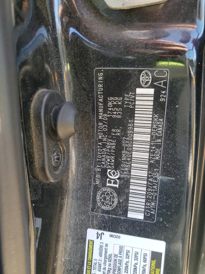 2009 Toyota Corolla Xrs VIN: 2T1BE40E09C009961 Lot: 68347485