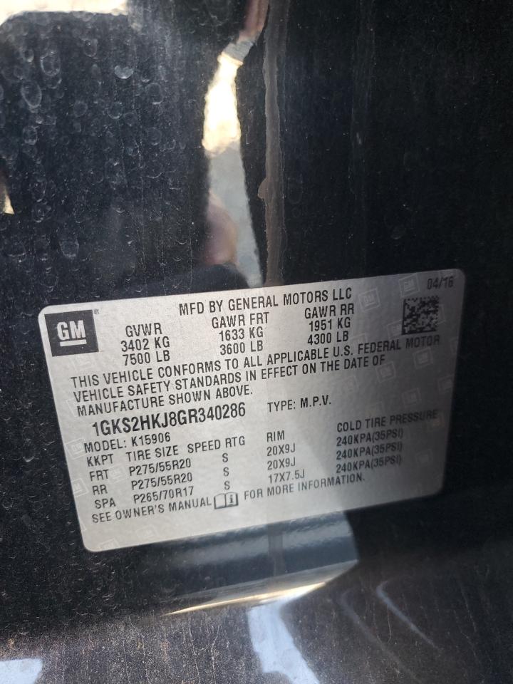 2016 GMC Yukon Xl Denali VIN: 1GKS2HKJ8GR340286 Lot: 84254185