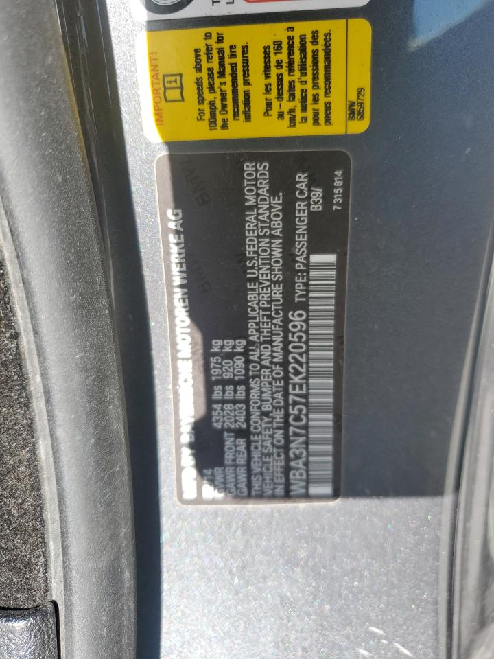 2014 BMW 428 I VIN: WBA3N7C57EK220596 Lot: 80825805