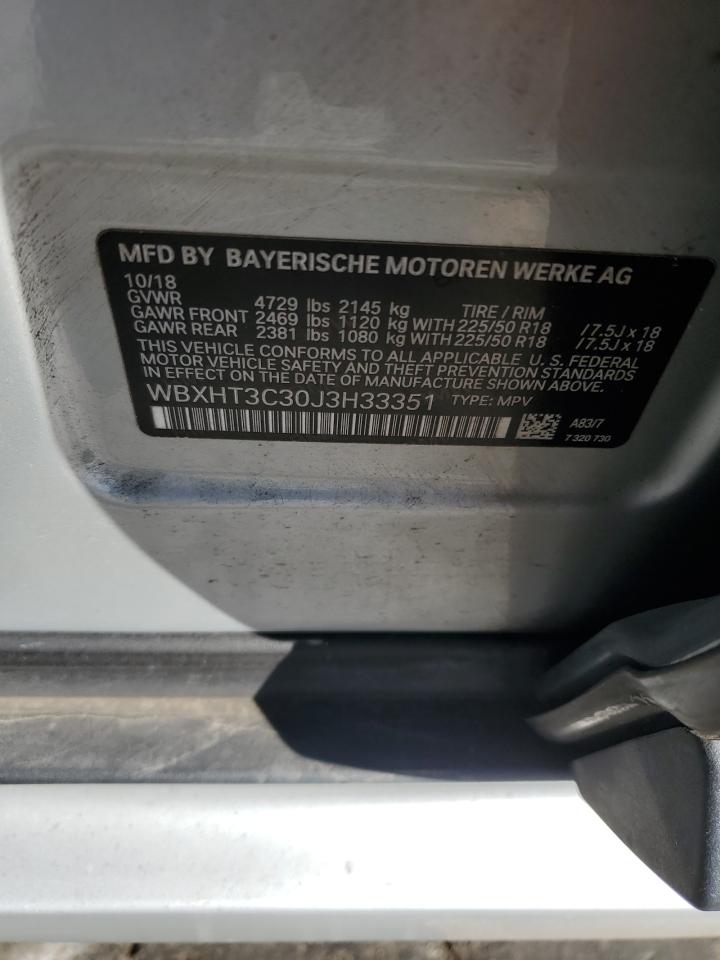 2018 BMW X1 xDrive28I VIN: WBXHT3C30J3H33351 Lot: 84047075