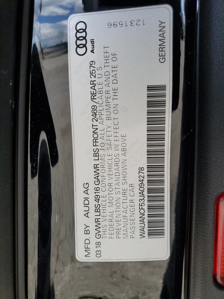 2018 Audi A5 Premium VIN: WAUANCF53JA094278 Lot: 80193295