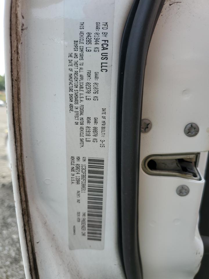 2015 Dodge Dart Sxt VIN: 1C3CDFBB2FD300311 Lot: 80928805