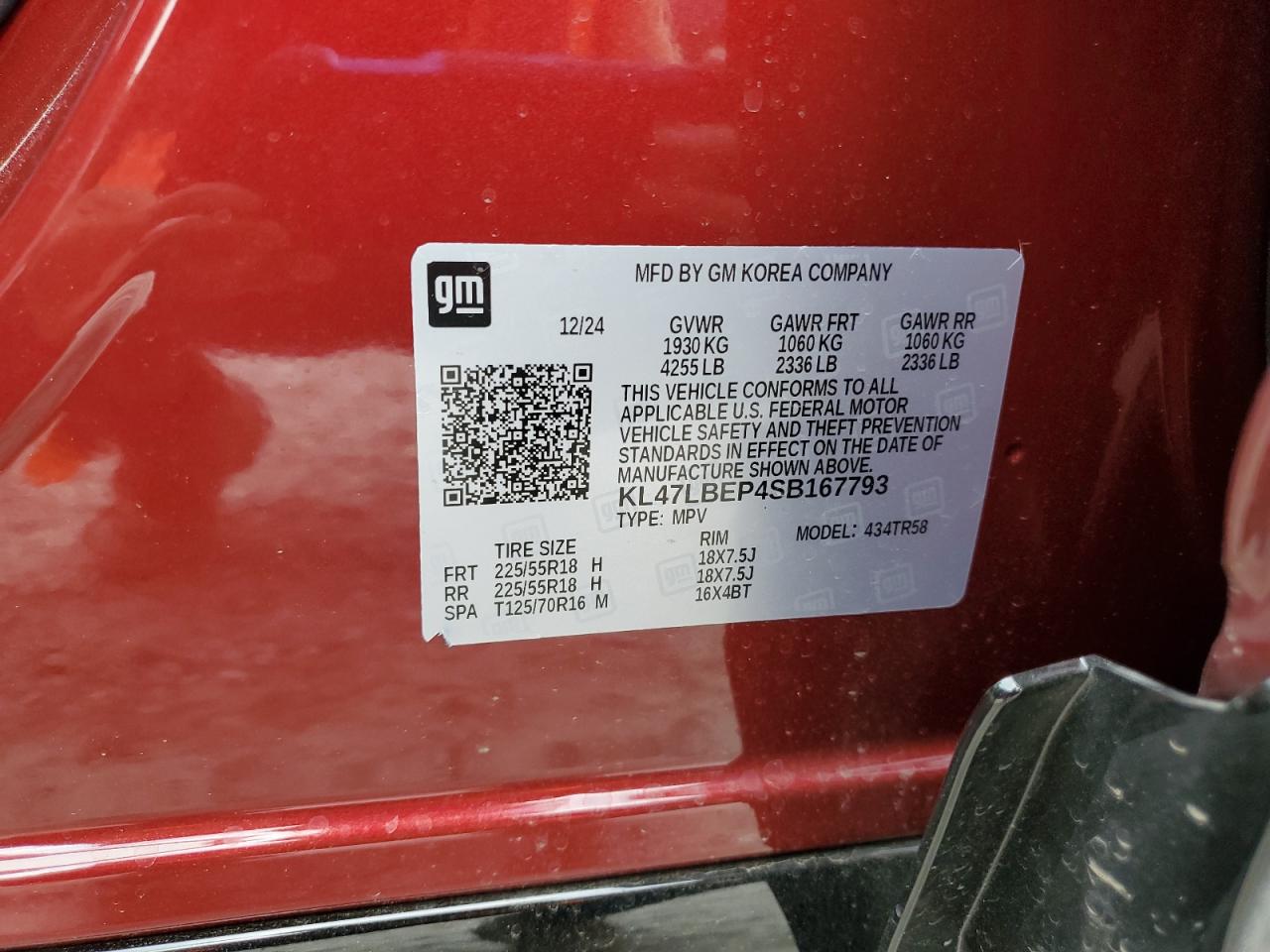 2025 Buick Envista Sport Touring VIN: KL47LBEP4SB167793 Lot: 72071765