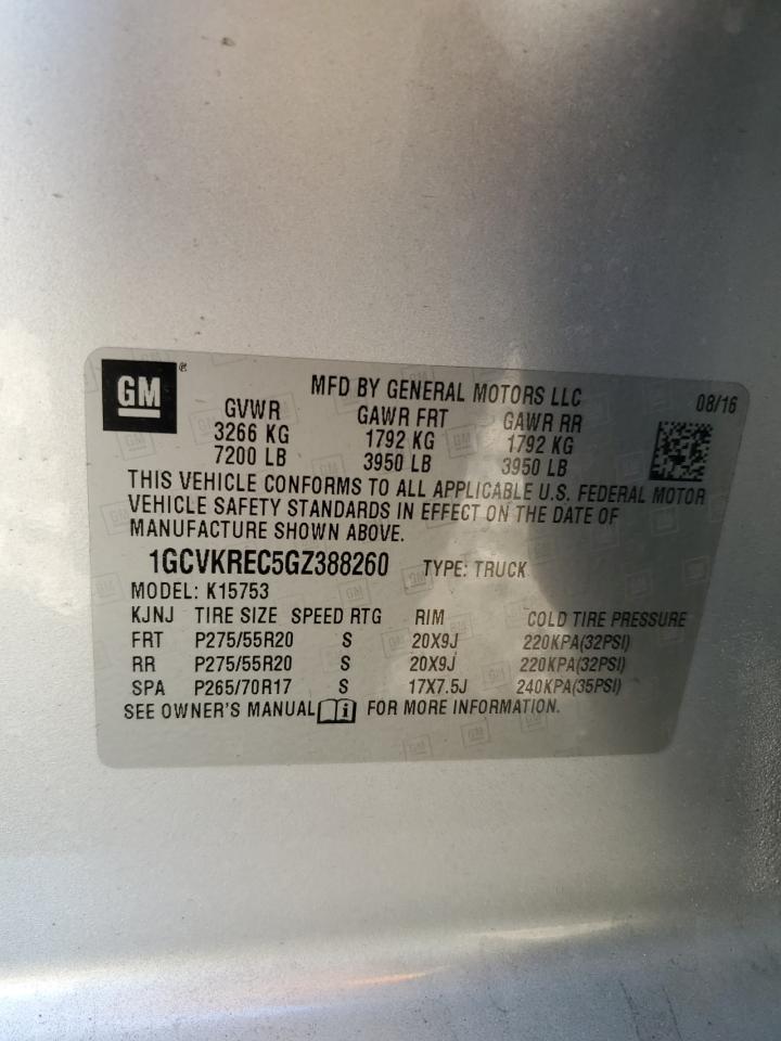 2016 Chevrolet Silverado K1500 Lt VIN: 1GCVKREC5GZ388260 Lot: 80872405