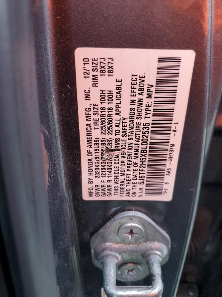 2011 Honda Accord Crosstour Exl VIN: 5J6TF2H5XBL002535 Lot: 83806545