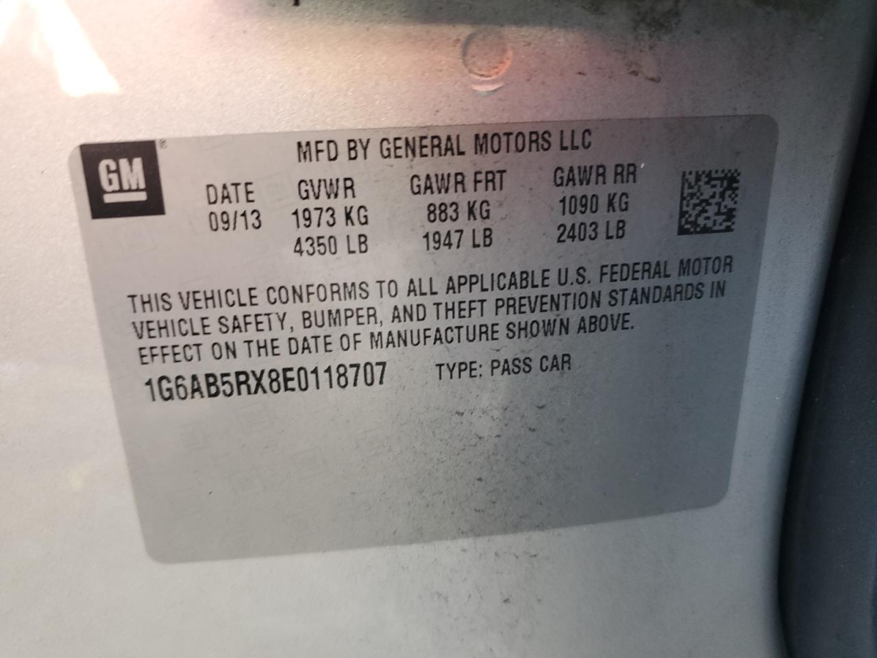 2014 Cadillac Ats Luxury VIN: 1G6AB5RX8E0118707 Lot: 71189905