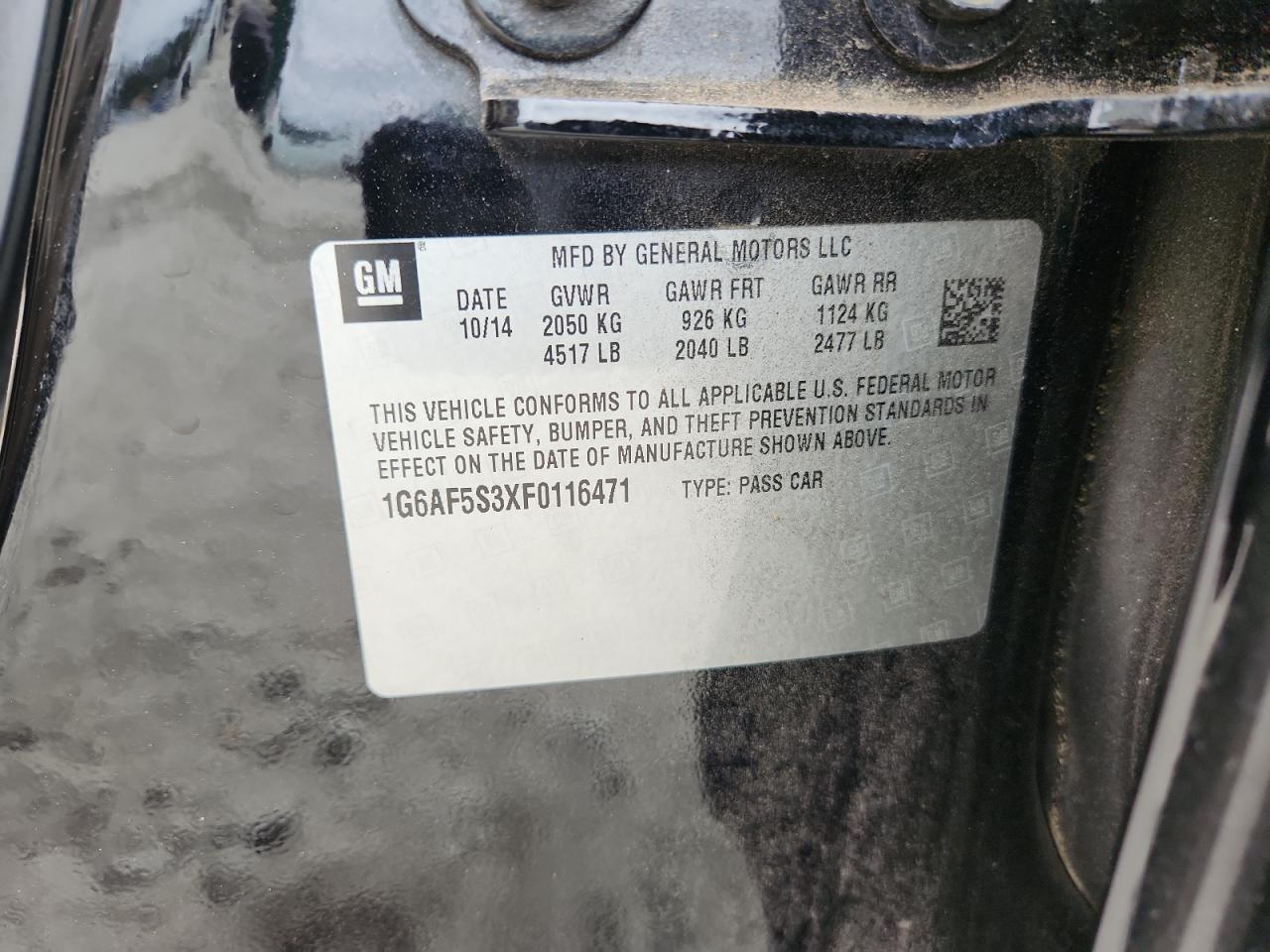 2015 Cadillac Ats Premium VIN: 1G6AF5S3XF0116471 Lot: 84622745