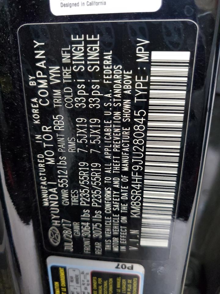 2018 Hyundai Santa Fe Se Ultimate VIN: KM8SR4HF9JU280845 Lot: 86441135