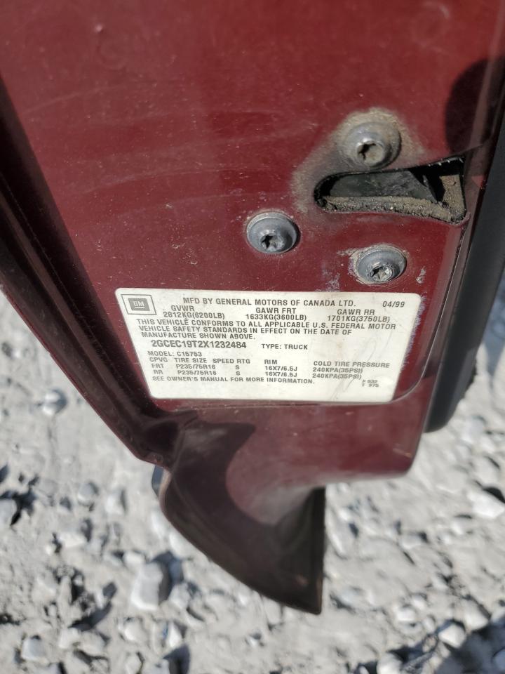 1999 Chevrolet Silverado C1500 VIN: 2GCEC19T2X1232484 Lot: 81789665