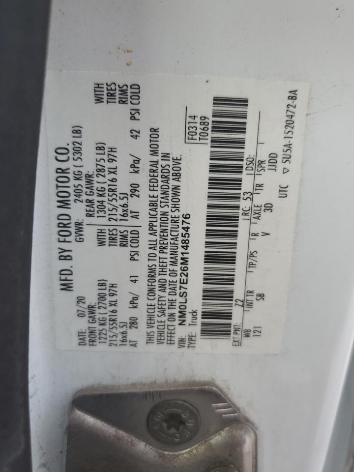 2021 Ford Transit Connect Xl VIN: NM0LS7E26M1485476 Lot: 81557995