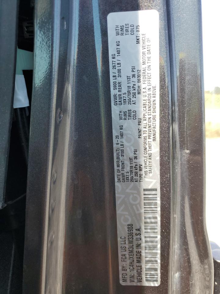 2020 Jeep Wrangler Unlimited Sahara VIN: 1C4HJXEM3LW336988 Lot: 65573155