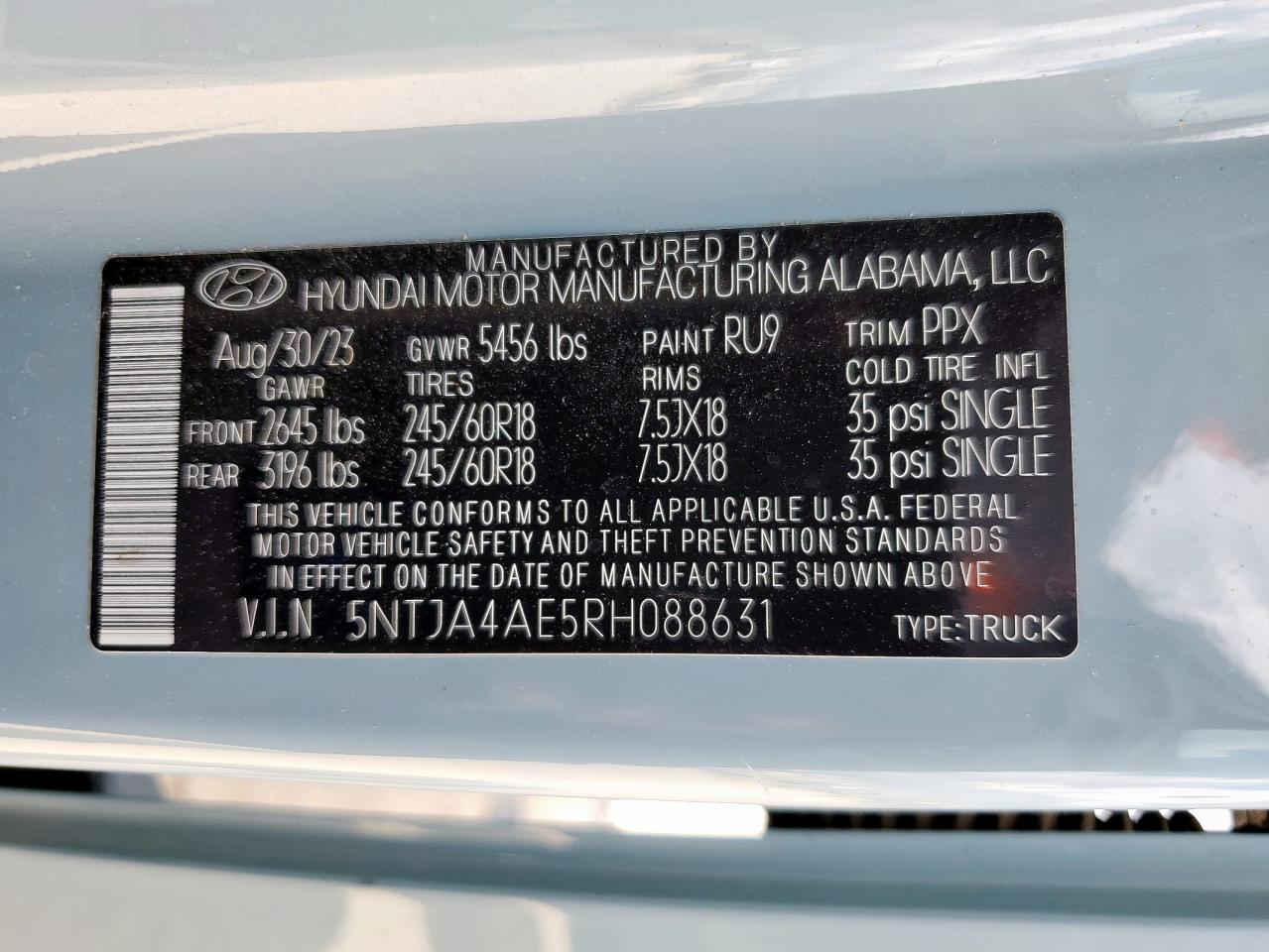 2024 Hyundai Santa Cruz Se VIN: 5NTJA4AE5RH088631 Lot: 83756975