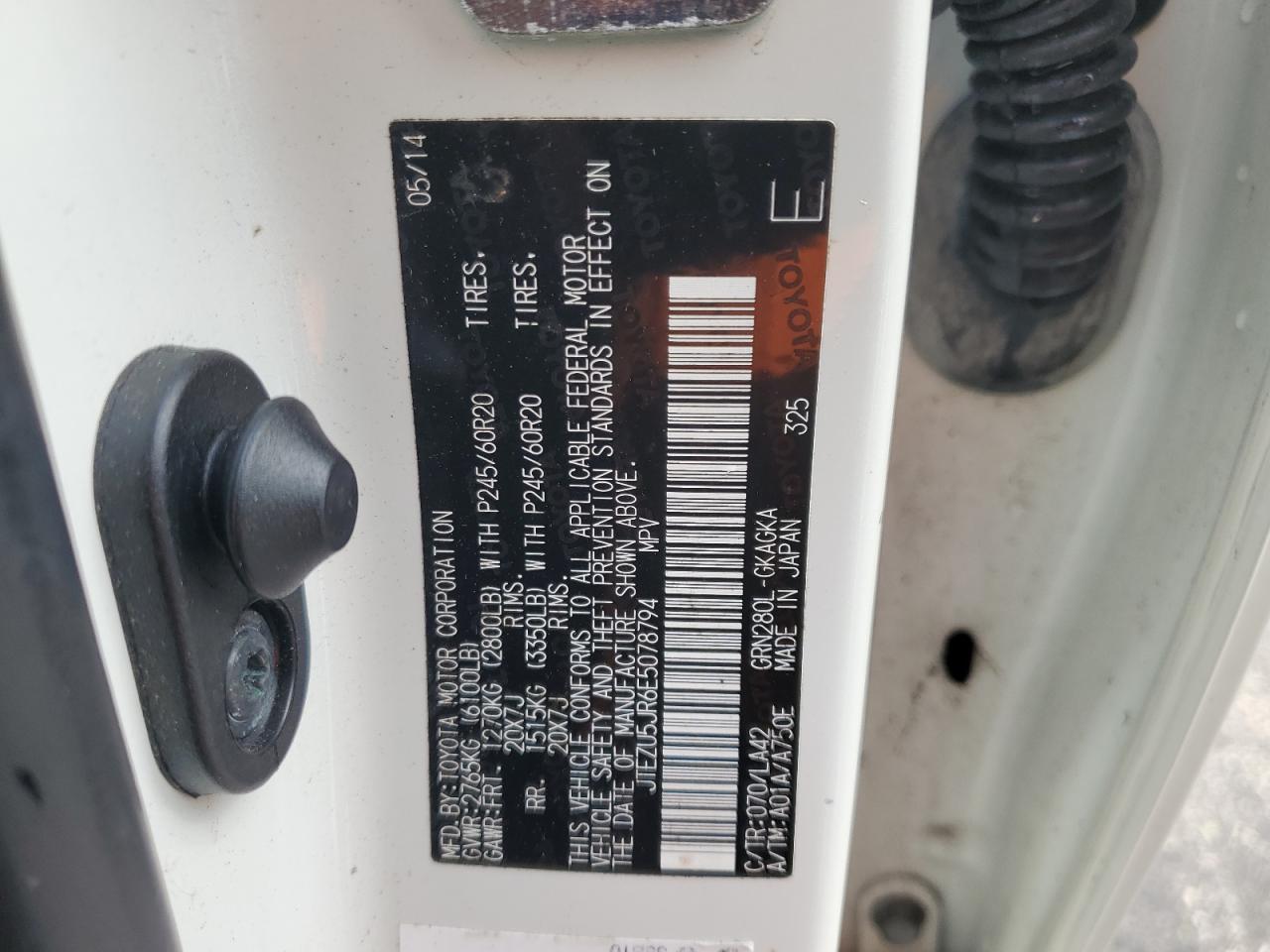 2014 Toyota 4Runner Sr5 VIN: JTEZU5JR6E5078794 Lot: 72082285