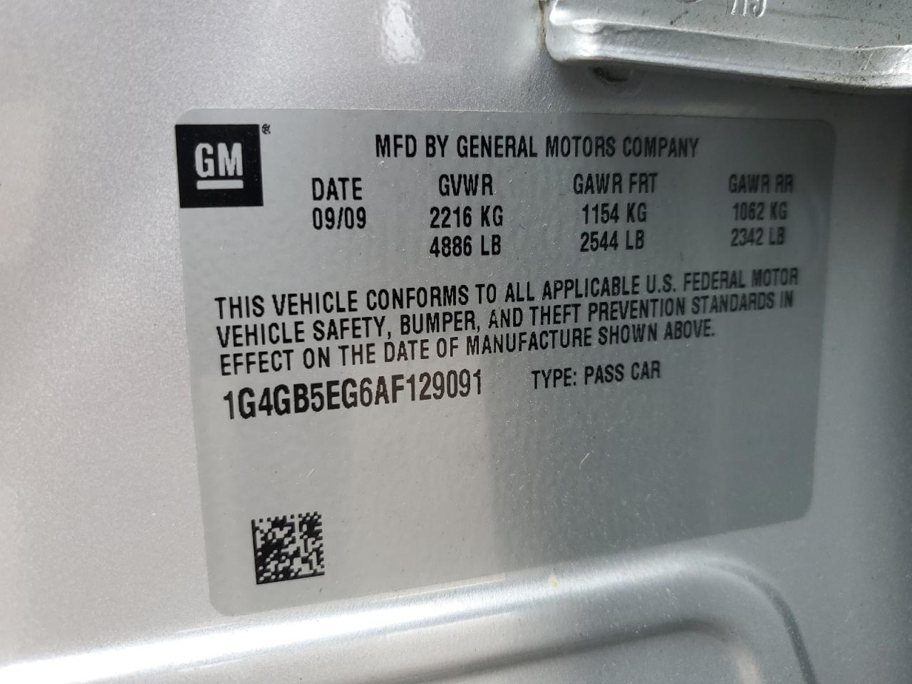 2010 Buick Lacrosse Cx VIN: 1G4GB5EG6AF129091 Lot: 81560325