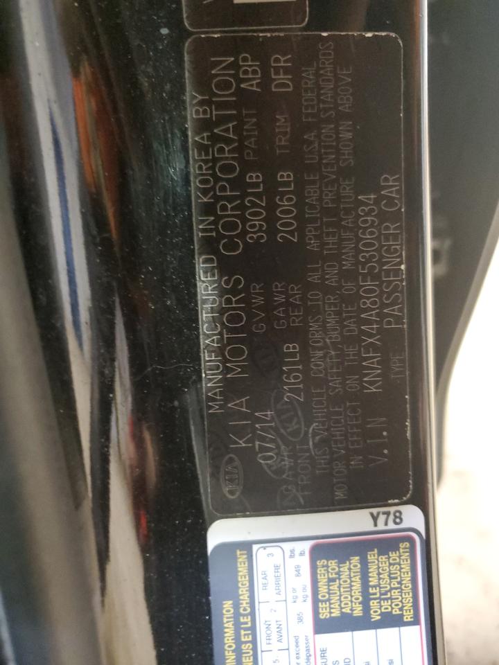 2015 Kia Forte Ex VIN: KNAFX4A80F5306934 Lot: 84372505