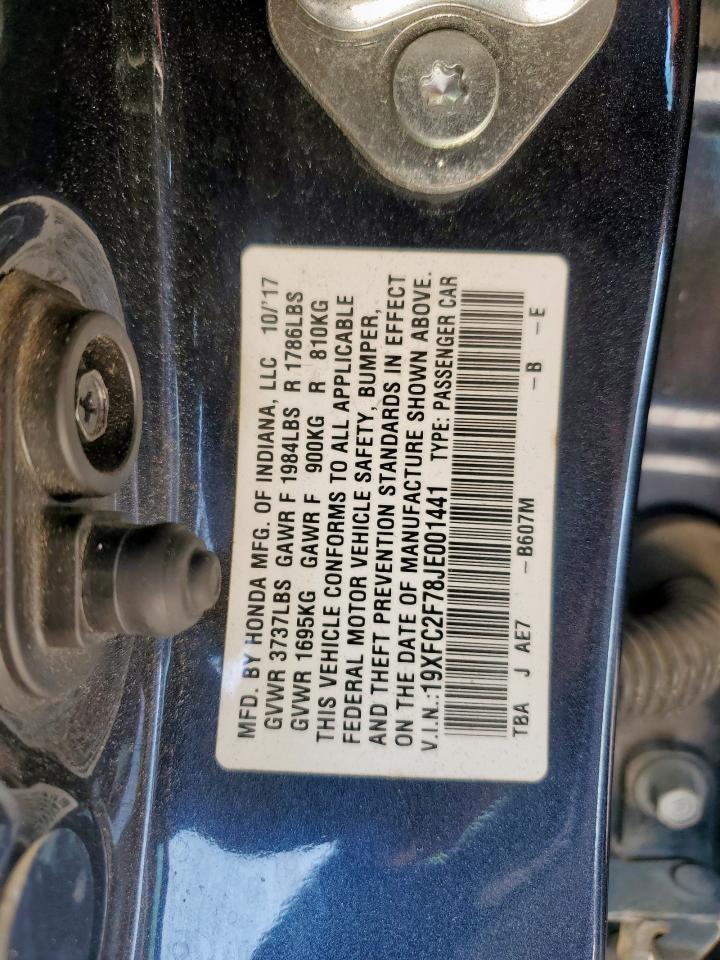 2018 Honda Civic Ex VIN: 19XFC2F78JE001441 Lot: 84428205