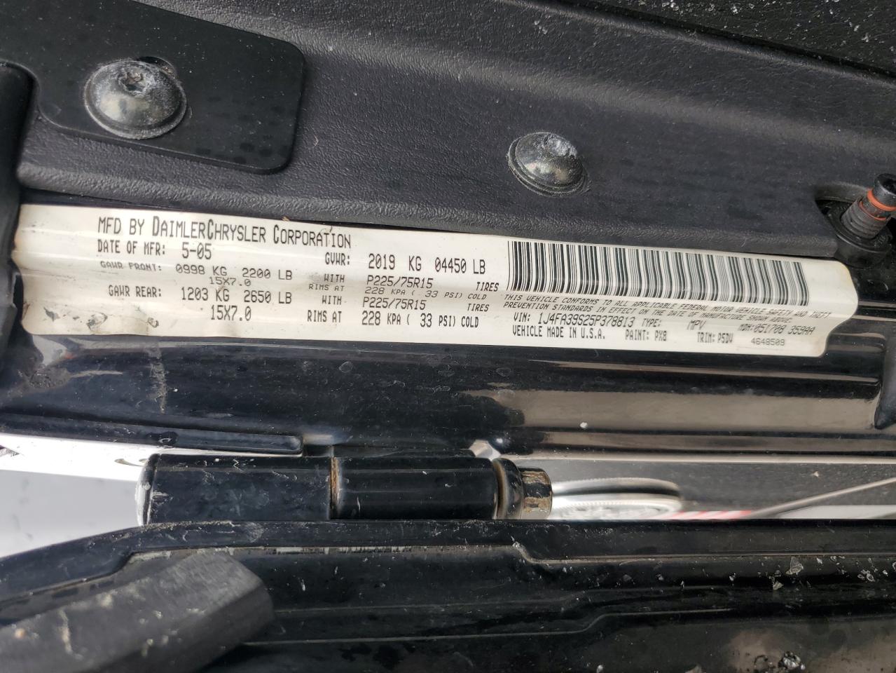 2005 Jeep Wrangler X VIN: 1J4FA39S25P378813 Lot: 83954365