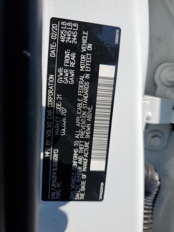 2020 Volvo S60 T5 Momentum VIN: 7JR102FK1LG060813 Lot: 70835255