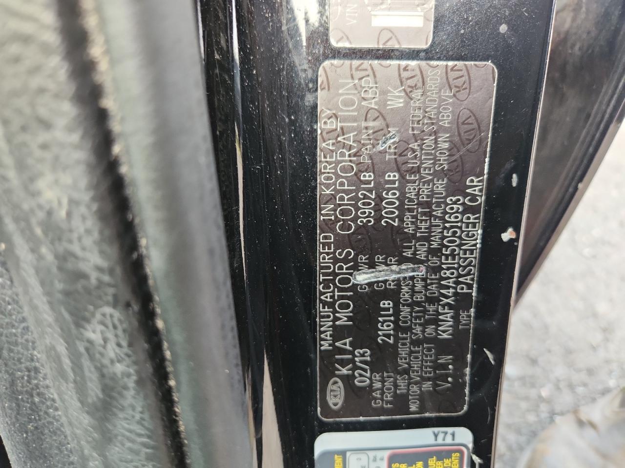 2014 Kia Forte Ex VIN: KNAFX4A81E5051693 Lot: 71135645