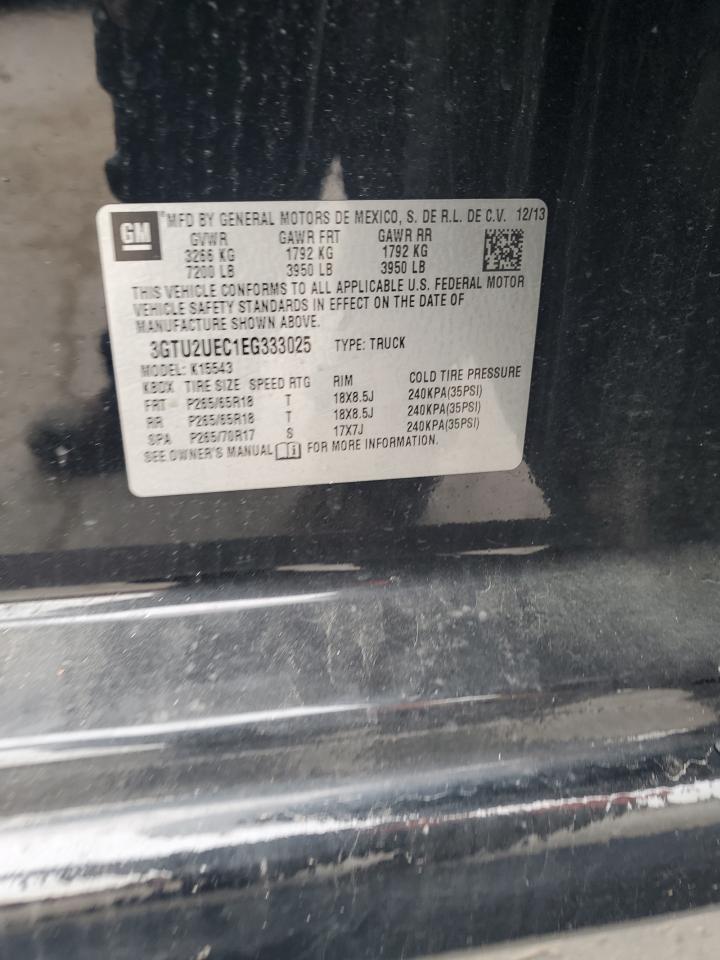 2014 GMC Sierra K1500 Sle VIN: 3GTU2UEC1EG333025 Lot: 81349505