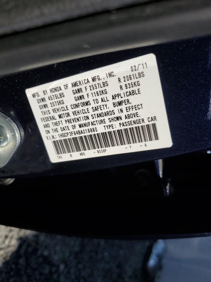 2011 Honda Accord Exl VIN: 1HGCP3F84BA018880 Lot: 71061285