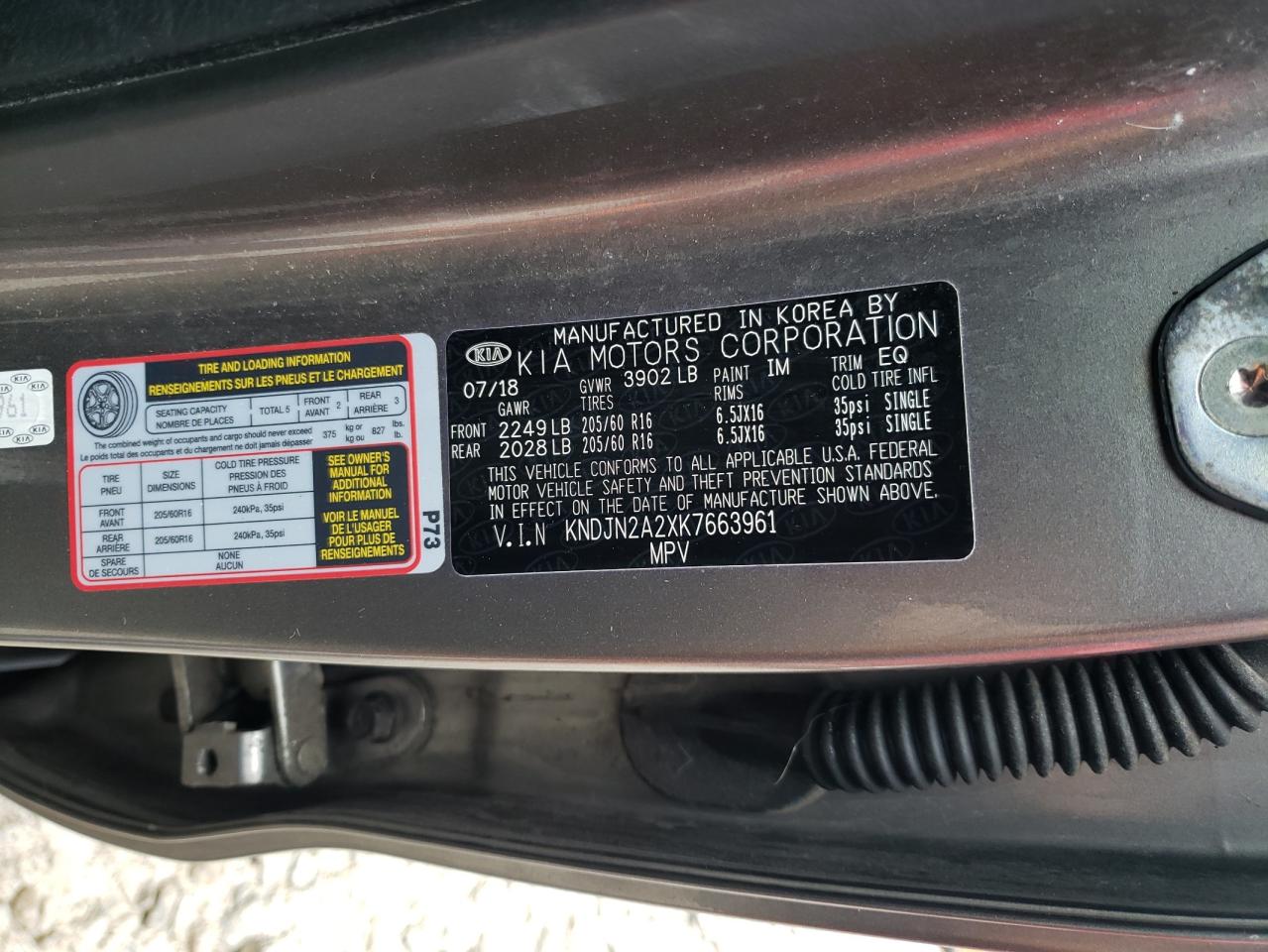 2019 Kia Soul VIN: KNDJN2A2XK7663961 Lot: 81685515