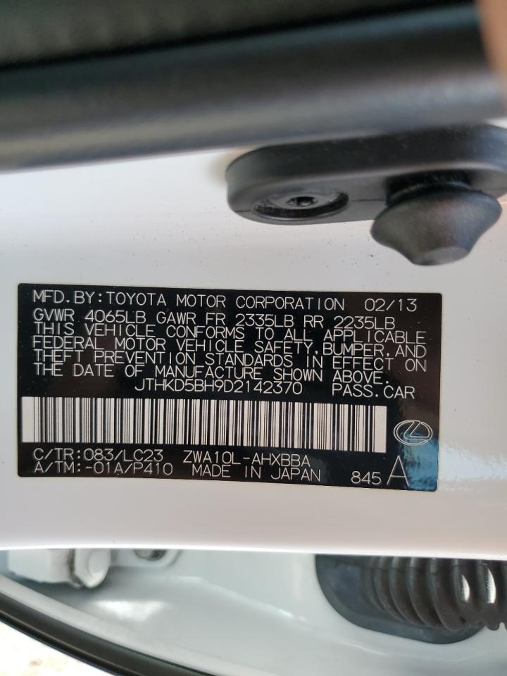 2013 Lexus Ct 200 VIN: JTHKD5BH9D2142370 Lot: 81263405