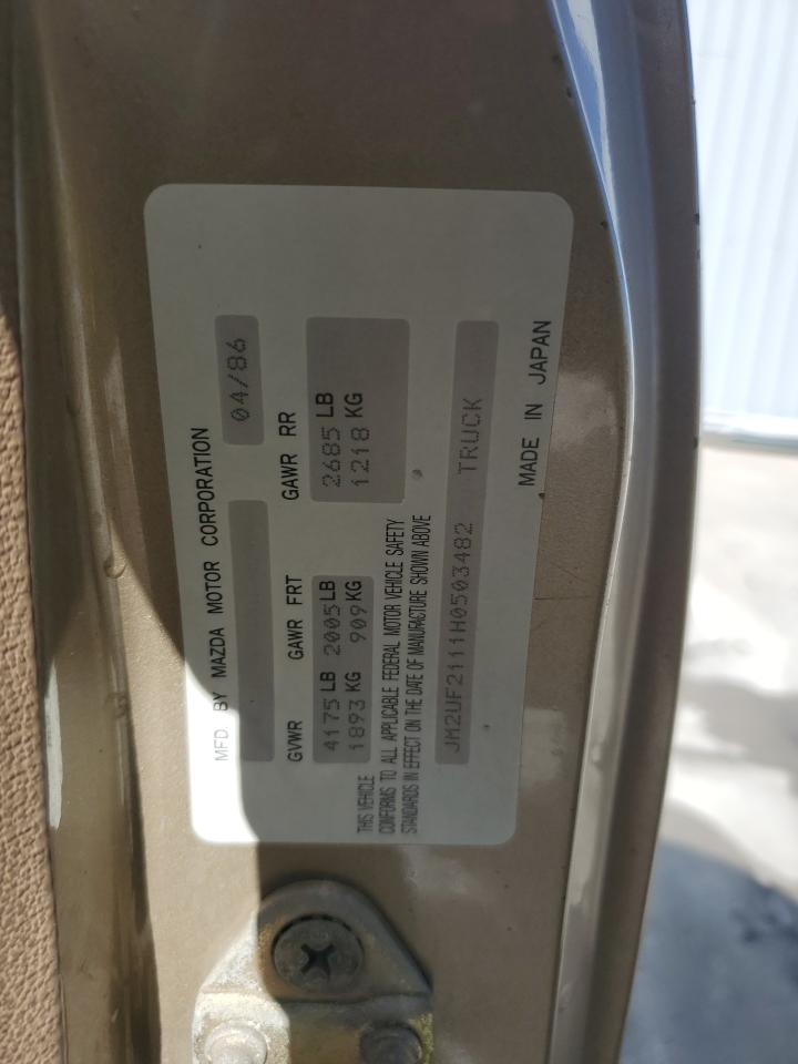 1987 Mazda B2000 Long Bed VIN: JM2UF2111H0503482 Lot: 82133315