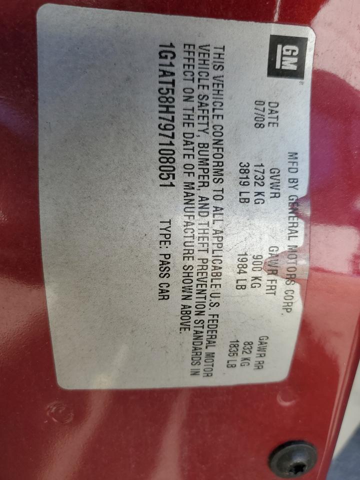 2009 Chevrolet Cobalt Lt VIN: 1G1AT58H797108051 Lot: 84173735