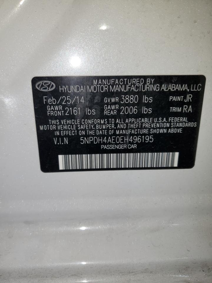 2014 Hyundai Elantra Se VIN: 496195 Lot: 82176545