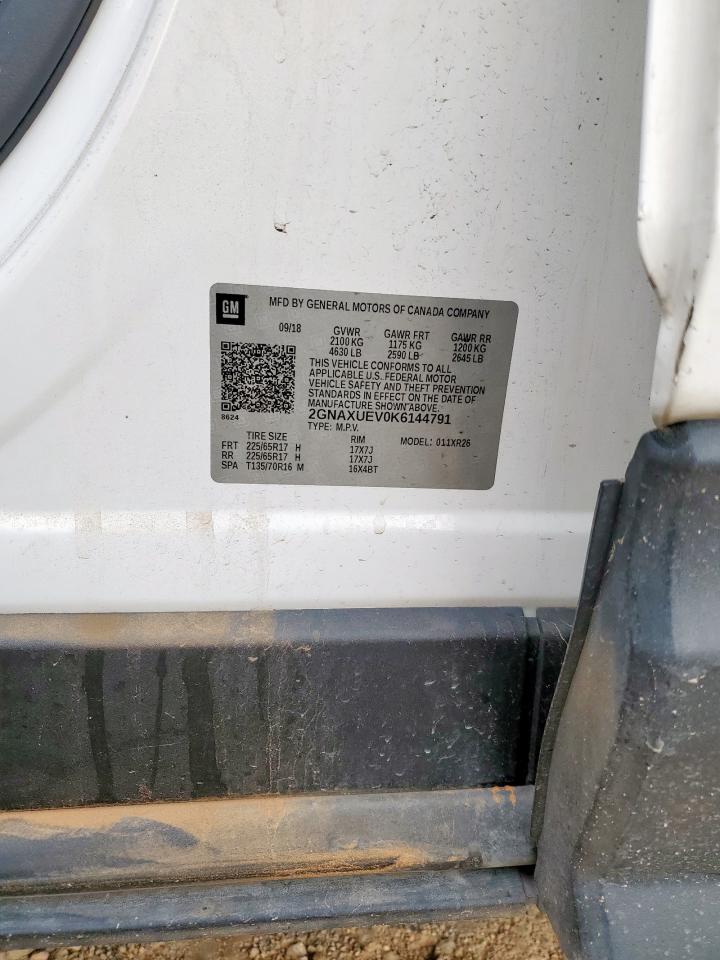 2019 Chevrolet Equinox Lt VIN: 2GNAXUEV0K6144791 Lot: 81705935