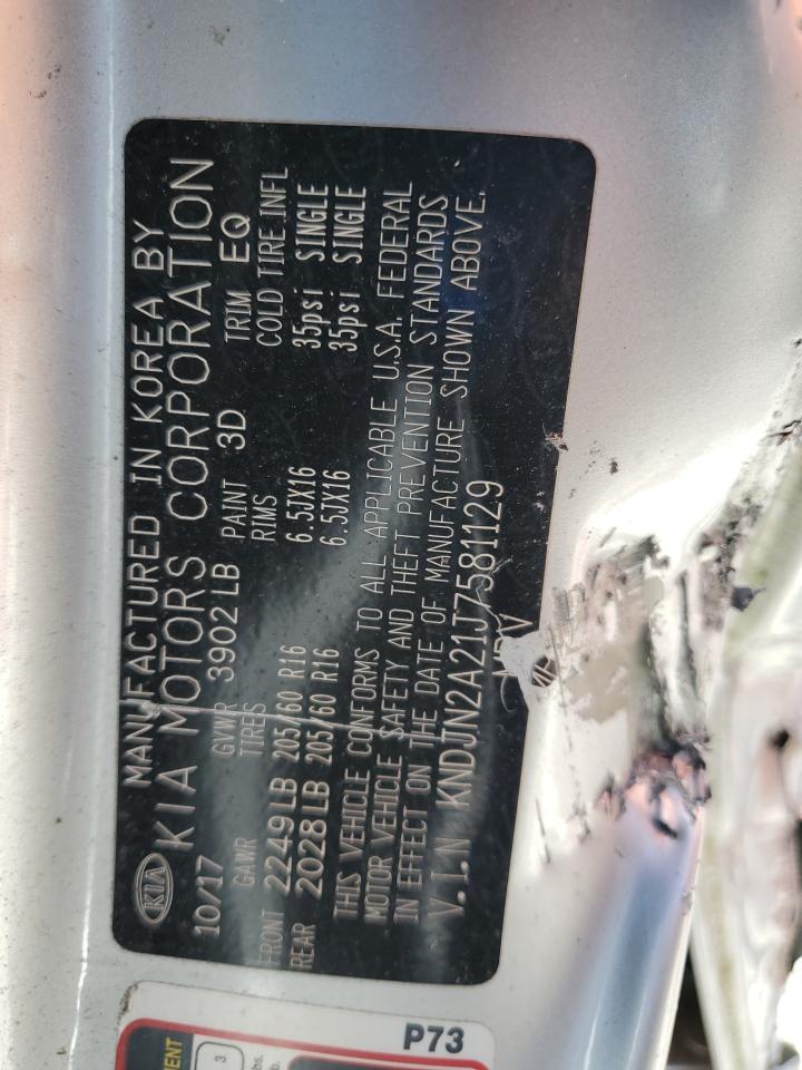 2018 Kia Soul VIN: KNDJN2A21J7581129 Lot: 81638385