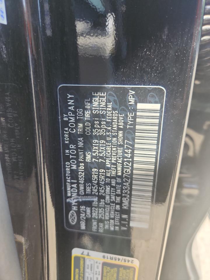 2016 Hyundai Tucson Limited VIN: KM8J33A27GU214477 Lot: 81468585