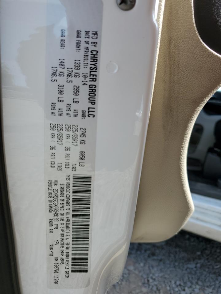 2015 Dodge Grand Caravan Sxt VIN: 2C4RDGCGXFR549183 Lot: 71007425