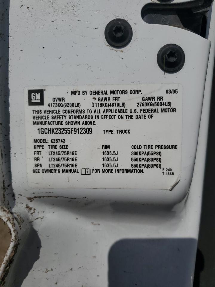 2005 Chevrolet Silverado K2500 Heavy Duty VIN: 1GCHK23255F912309 Lot: 81775895