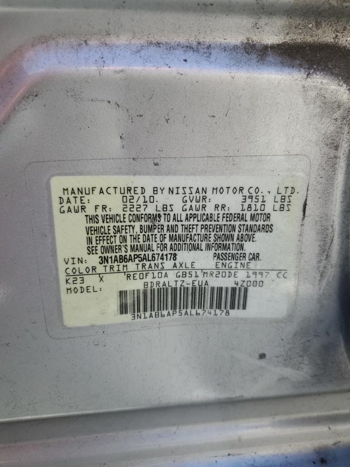 2010 Nissan Sentra 2.0 VIN: 3N1AB6AP5AL674178 Lot: 70361065