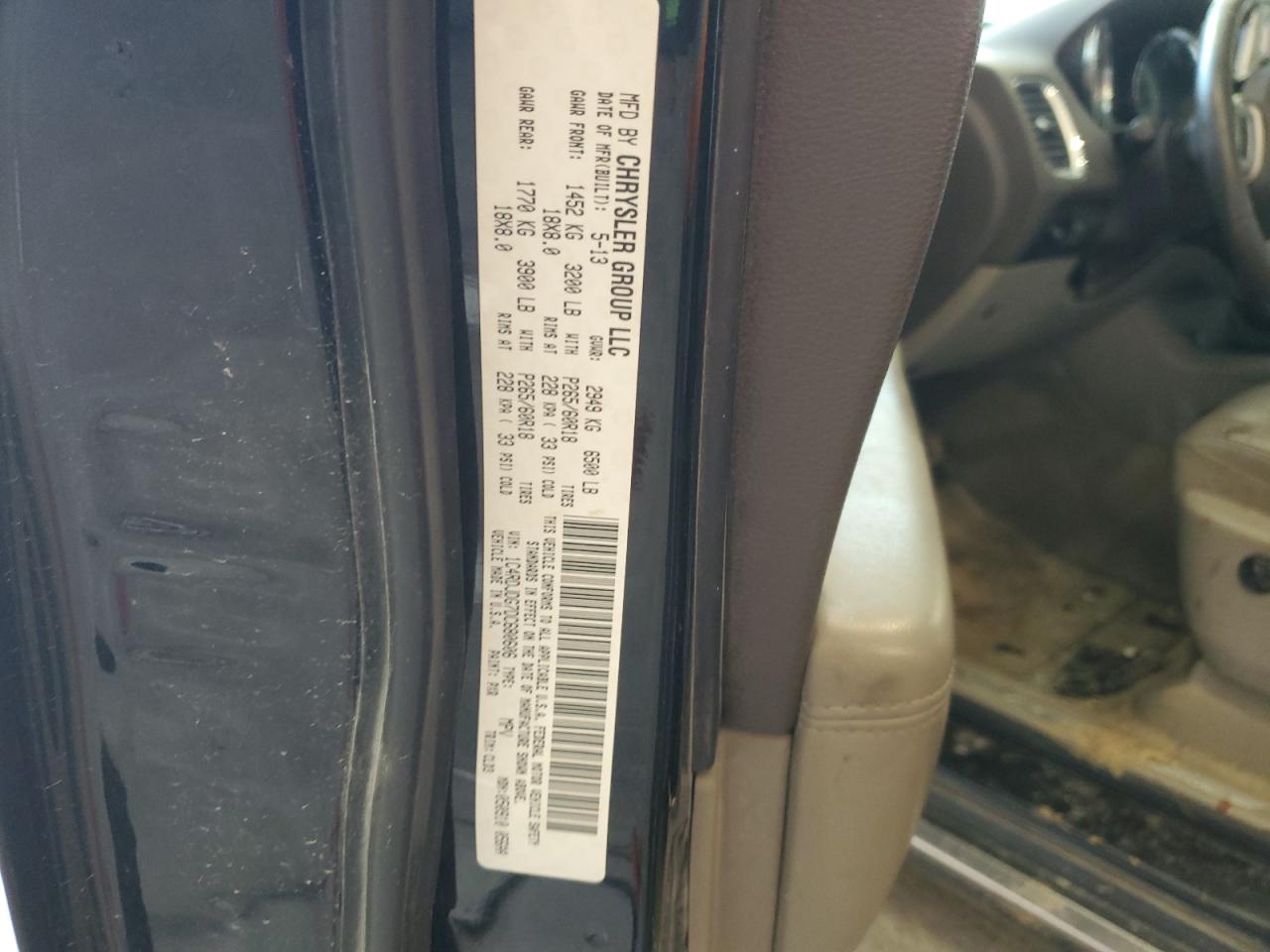 2013 Dodge Durango Crew VIN: 1C4RDJDG7DC680606 Lot: 83989485