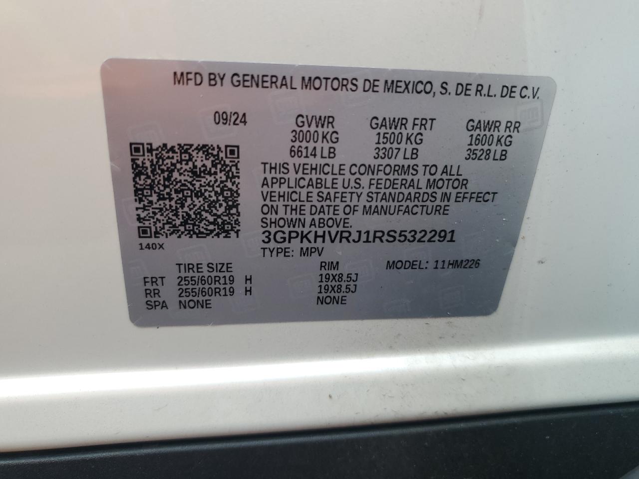 2024 Honda Prologue Ex VIN: 3GPKHVRJ1RS532291 Lot: 71586795