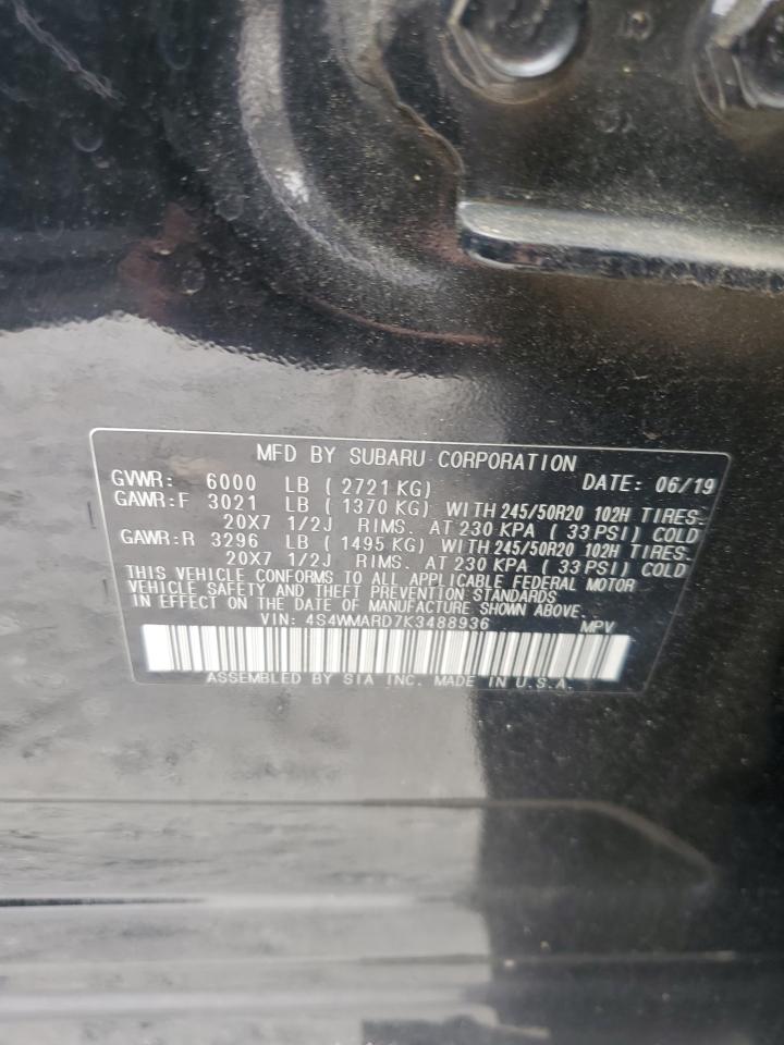 2019 Subaru Ascent Touring VIN: 4S4WMARD7K3488936 Lot: 81895625