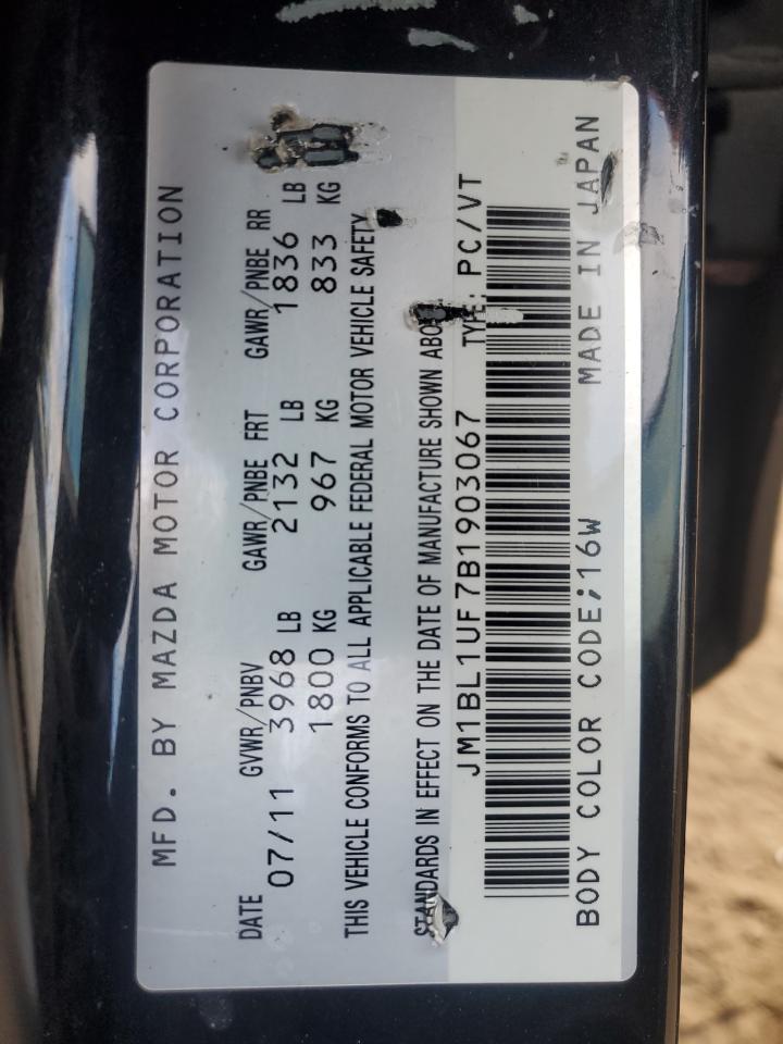2011 Mazda 3 I VIN: JM1BL1UF7B1903067 Lot: 81218105