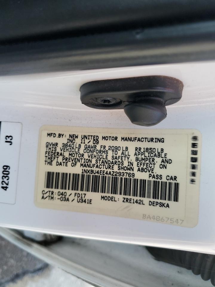 2010 Toyota Corolla Base VIN: 1NXBU4EE4AZ293769 Lot: 81759115