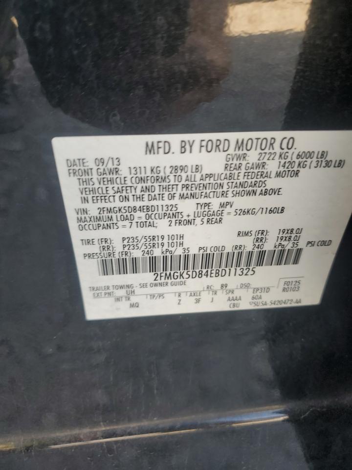2014 Ford Flex Limited VIN: 2FMGK5D84EBD11325 Lot: 80716385