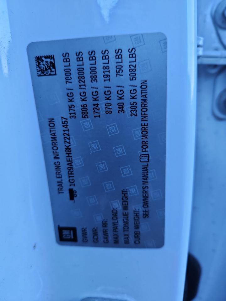 2019 GMC Sierra K1500 VIN: 1GTR9AEH8KZ221457 Lot: 82043005