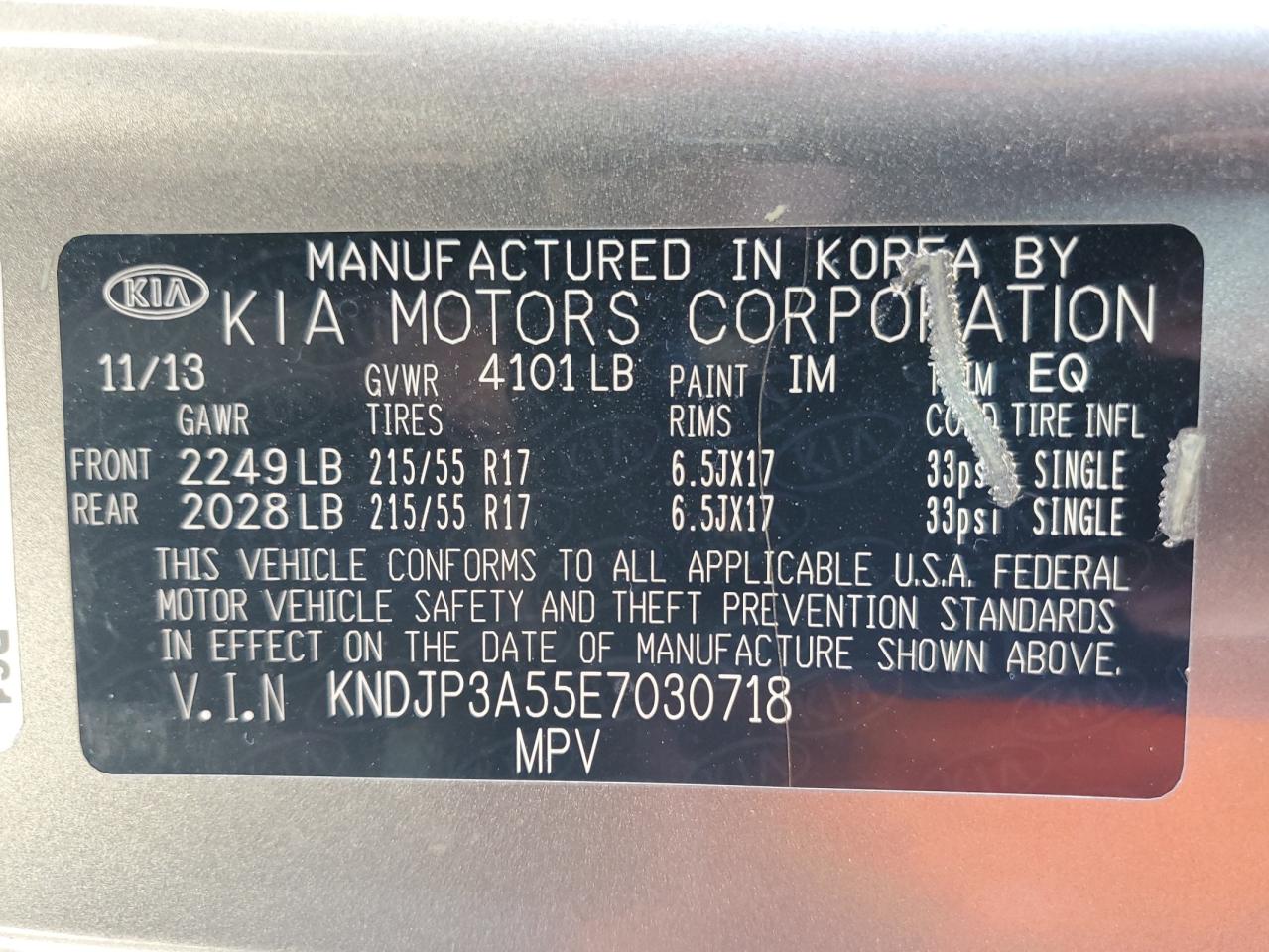 2014 Kia Soul + VIN: KNDJP3A55E7030718 Lot: 80477975