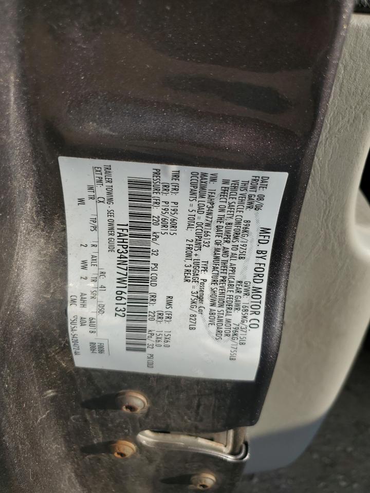 2007 Ford Focus Zx4 VIN: 1FAHP34N77W166132 Lot: 81166105