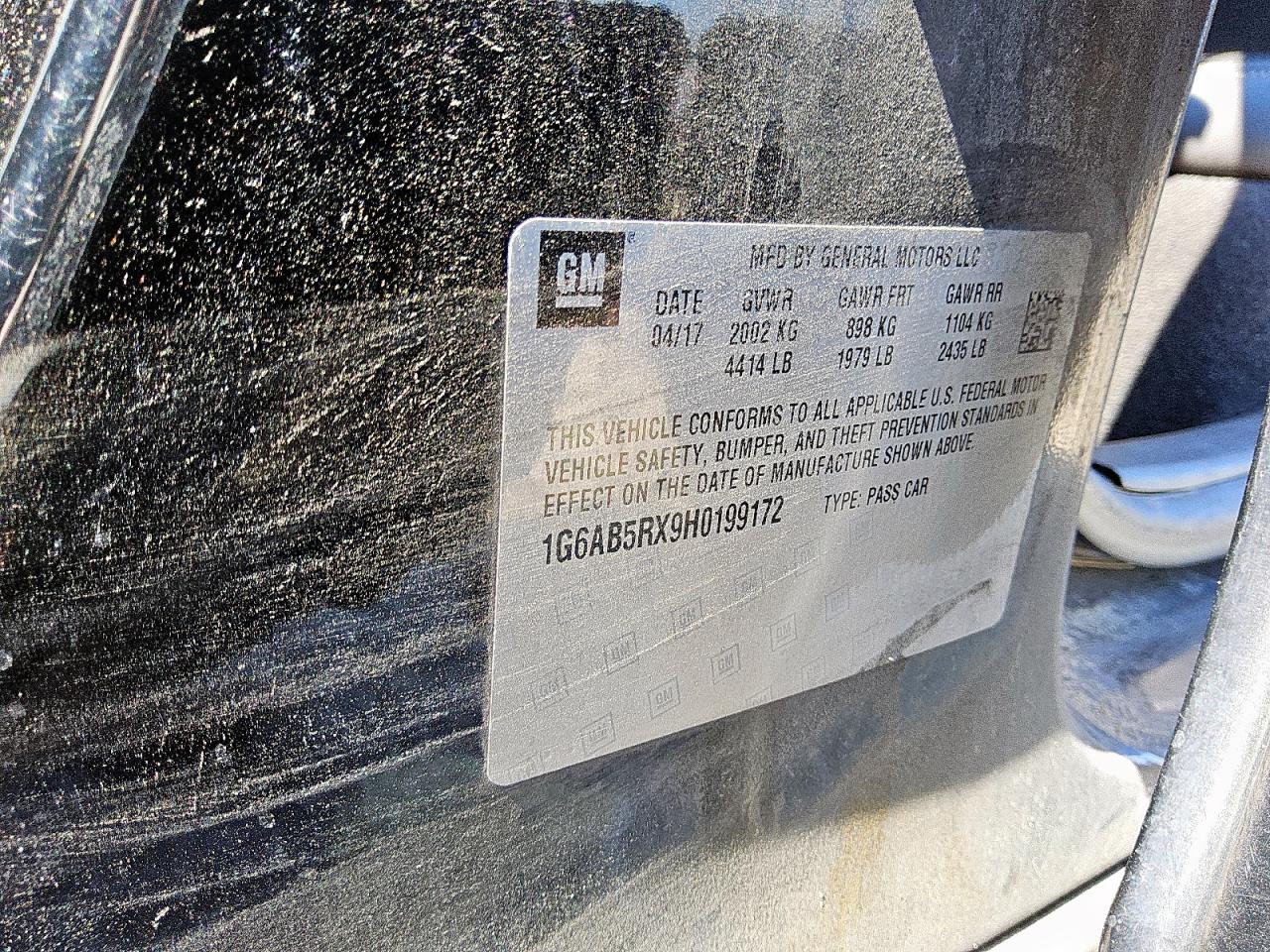 2017 Cadillac Ats Luxury VIN: 1G6AB5RX9H0199172 Lot: 85593185