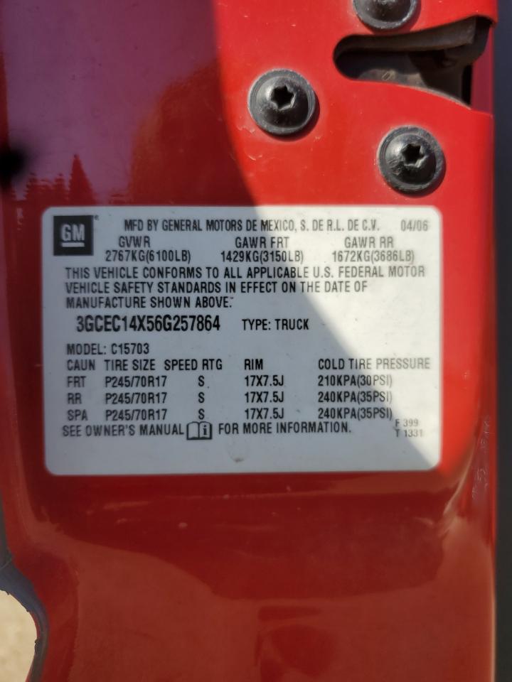 2006 Chevrolet Silverado C1500 VIN: 3GCEC14X56G257864 Lot: 80845655