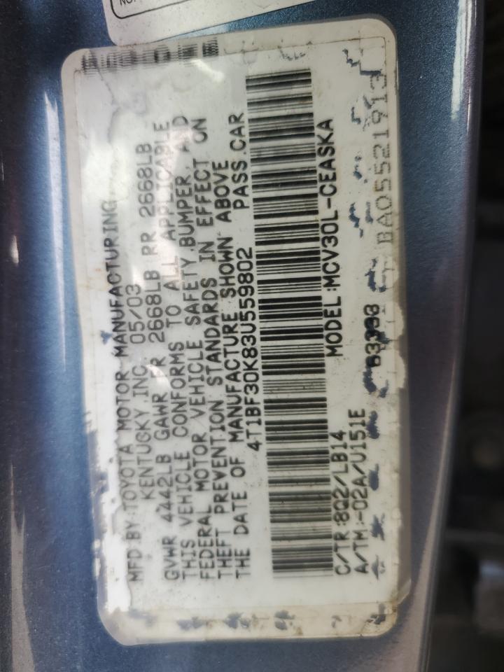 2003 Toyota Camry Le VIN: 4T1BF30K83U559802 Lot: 80942265