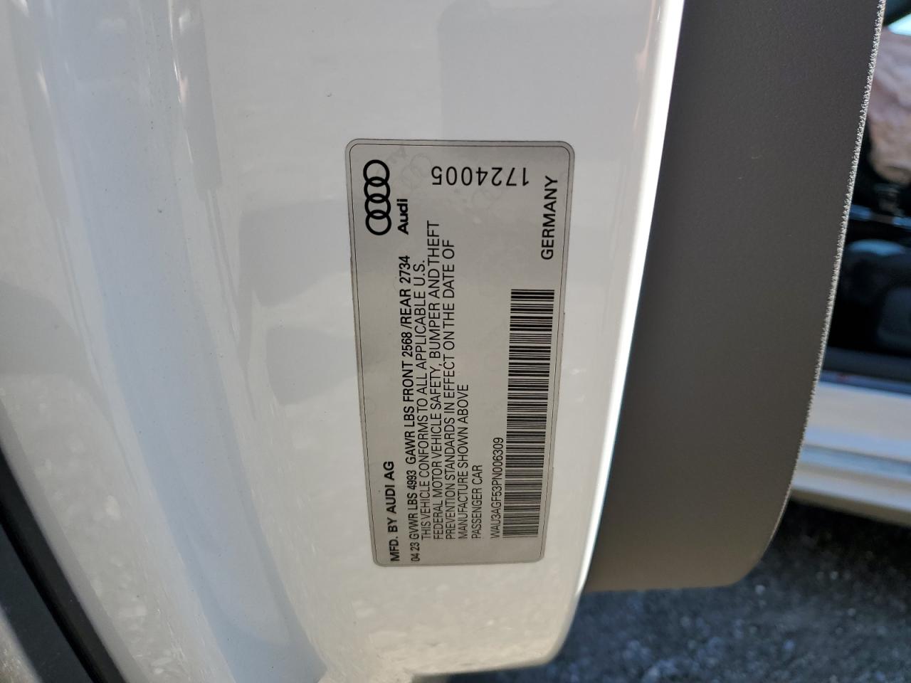 2023 Audi A5 Premium 45 VIN: WAU3AGF53PN006309 Lot: 71838805