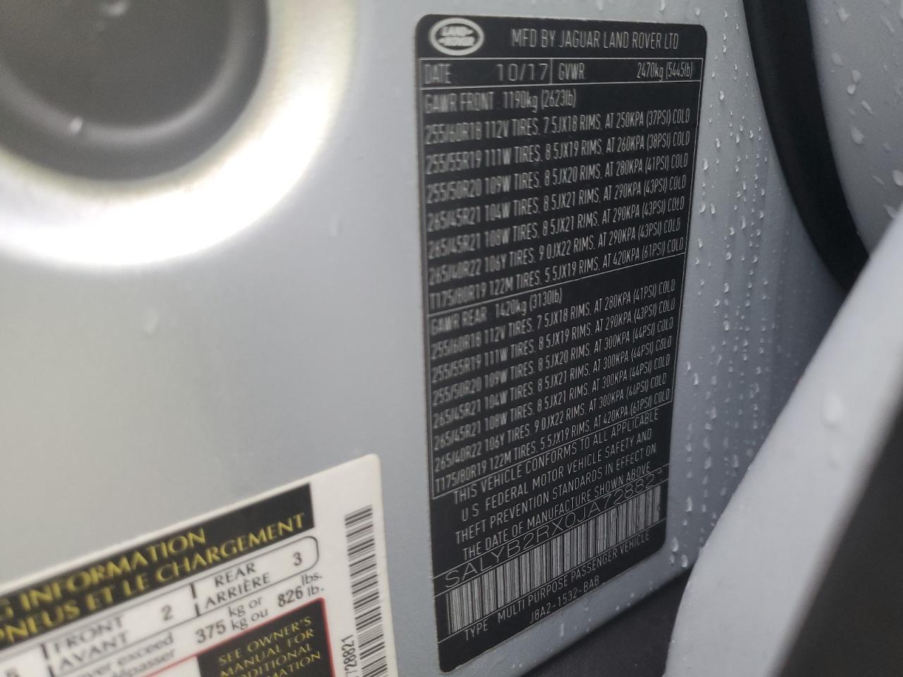 2018 Land Rover Range Rover Velar S VIN: SALYB2RX0JA728821 Lot: 81586735